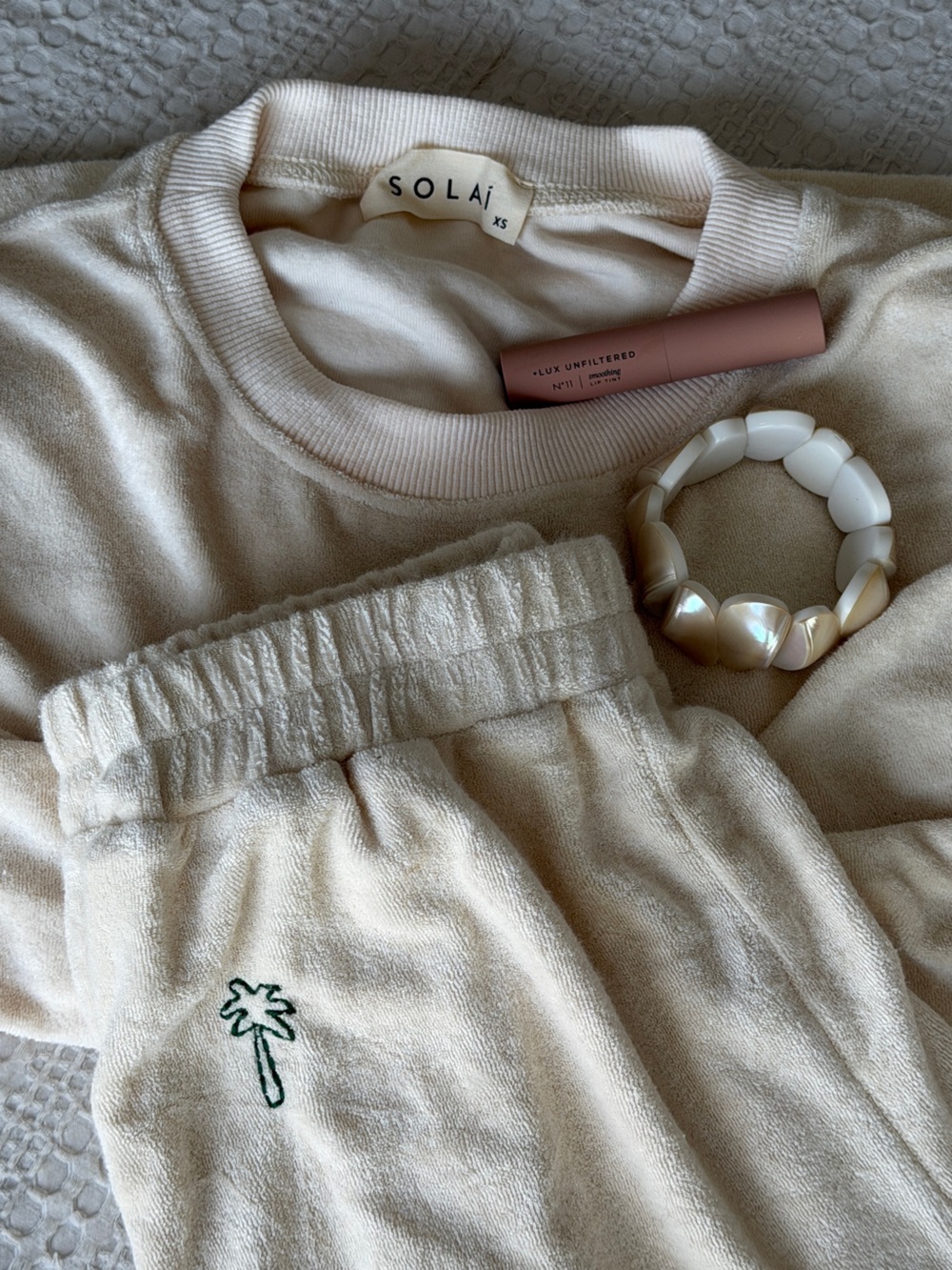 Solai Cream Women's Sweater Set - Soft Crewneck Pullover